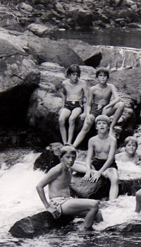 Campers enjoying the waters of Little River