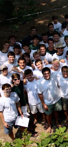 Large group of college-age Alpine counselors